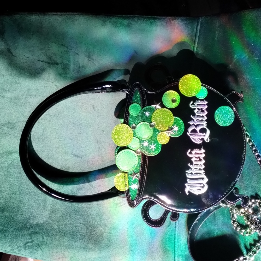 WITCH B!TCH DollsKill Cauldron Witch Witchy Purse Crossbody Bag - Picture 3 of 15